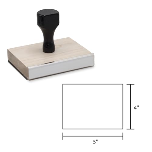 Infusion Custom Text Traditional Wood Stamp with Plastic Handle, 4" x 5" - size: 4" X 5"