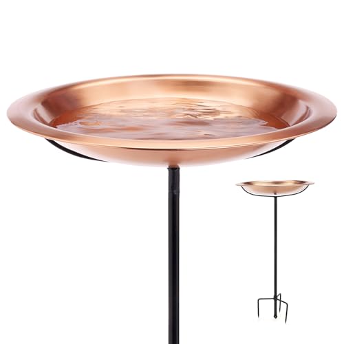 Good Directions Matte Copper Bird Bath on Garden Pole 18" - style: Matte