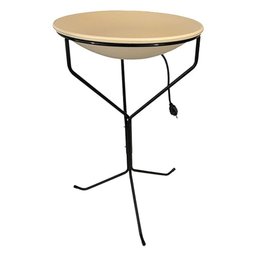 BestNest Heated Bird Bath with Metal Stand and 25' Lock-N-Dry Cord – 20" Diameter, Thermostatically Controlled Heater for Winter Use, Outdoor Bird Bath with Safe Power Connection