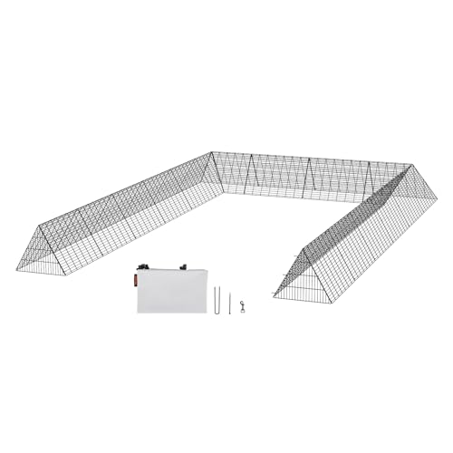VEVOR Chicken Tunnels for Yard, DIY Metal Poultry Playpen for Outside with Waterproof Cover & Corner Frames, 2 Sets, 236.2 x 157.5 x 24.2 inch(LxWxH), Also Widely Used for Ducks, Rabbits, Geese Coop - size: 236.2"L x 157.5"W x 24.2"H, style: Panel + Corne