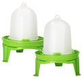 Chicken Feeder and Waterer Set with Legs, Poultry Waterer No Waste | 1.5L Waterer and 1.5kg Feeder leak proof, Baby Chick Starter Kit 3 Chassis Detachable, Handle for Ducks/Quail