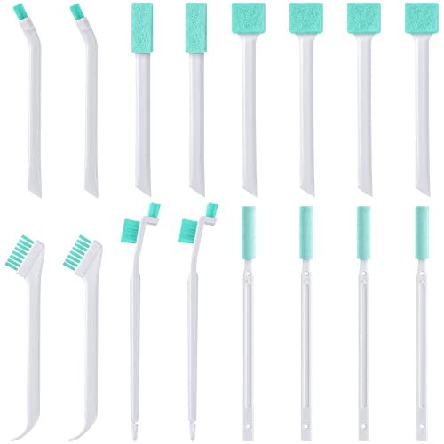 Lumkew Small Cleaning Brushes for Small Spaces, 16 Pcs | Tiny Household Cleaning Supplies Tools, Mini Crevice Cleaning Brush Scrub Narrow Corner Nook Track Grooves - size: F-16pcs
