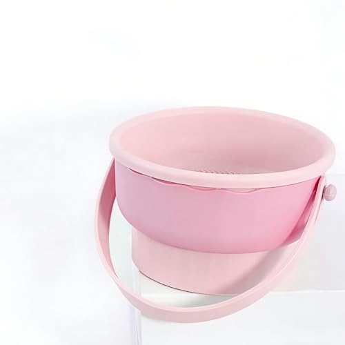 Silicone makeup brush cleaning bowl, powder puff storage rack, makeup egg cleaning workpiece, cosmetic makeup brush cleaning tool (Pink) - color: Pink