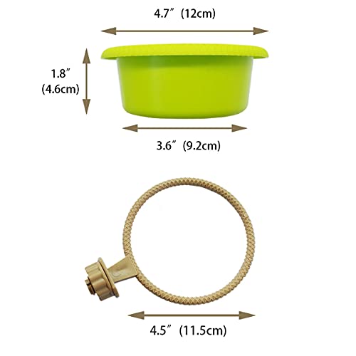 FOIBURELY Multi-Function Caged Bird Bath Bird Cage Parrot Supplies Bathing Tub for Canary Finch Budgerigar，Perch Stand(4.5")