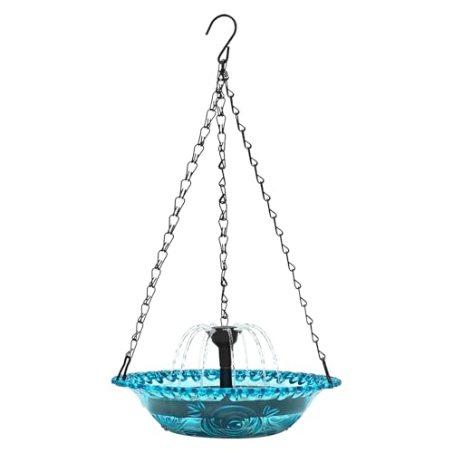 Solar Power Hanging Birds Bath Set, Water Floating Fountain for Bird Bath | Outdoor Hanging Garden Water Fountains Birdbath for Bird Bath,Feeder,Drinking,Patio Lawn and Backyard