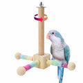 Birds Toy, 360° Interactive Rotating Bird Perch, Wooden Rotating Stand Toy, Bird Cage Accessories for Small & Medium Parrots, Parakeets, Cockatiels, Lovebirds, Budgies - color: Brown