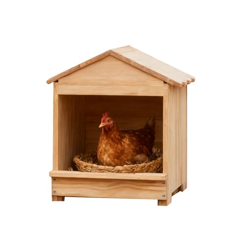 Wooden Chicken Nesting 32x29x38cm Portable Chicken Coop with Detachable Ramp, Indoor/Outdoor Hen House for Egg Laying - Can be Wall-Mounted or Ground Use, Easy Clean Poultry Supplies for Backyard Farm - size: 12.6"L x 11.8"W x 15.0"H