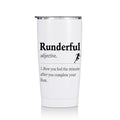 Running Gifts for Women Men 20 oz Tumbler, Runners Gifts for Runners Mom | Runderful Stainless Steel Insulated Water Bottle, Running Themed Insulated Travel Coffee Mugs - color: Multi 1464