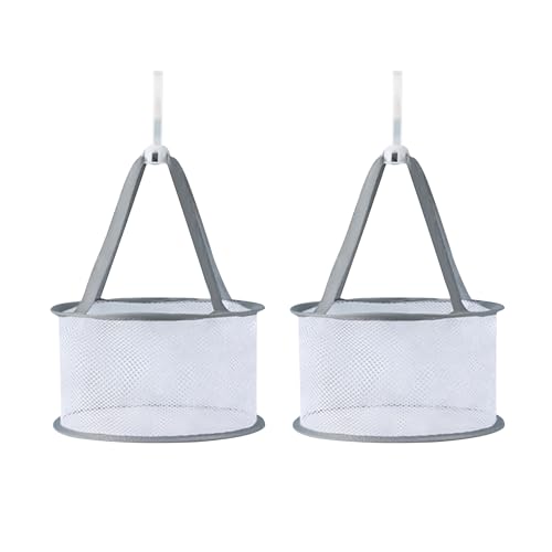 SooGree 2PCS Makeup Brush Dryer Hanging Mesh Rack Basket for Makeup Tool | For Makeup Tools Cleaning, Mini Cosmetic Brushes Sponges Drying Holder, Organizer, Beauty Egg Drying Net - color: Gray