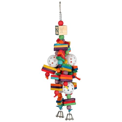 Super Bird Creations SB451 Wally's Wonder Bird Toy - Satisfy Chewing & Foraging Instincts for Ringnecks Medium Conures Parrots - Engaging Physical Exercises for your Birds - Ideal for Medium Bird Size