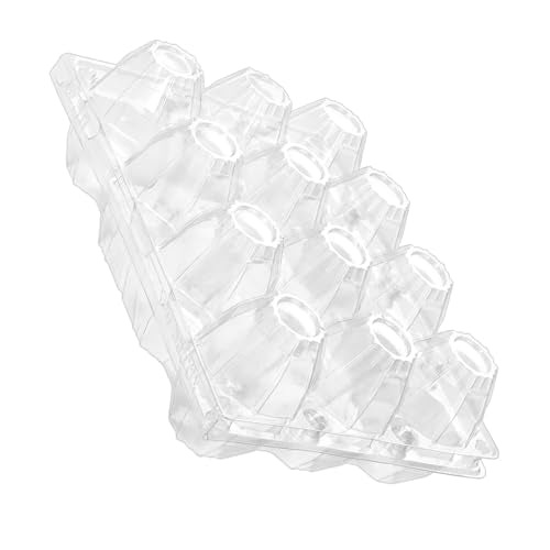 40 Pack Plastic Egg Cartons Bulk, 12 Count Chicken Duck Eggs, 1 Dozen Jumbo Clear Refrigerator Egg Trays