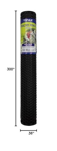 Tenax 2A230090 Poultry Fence 3' x 25' Black Made in USA - color: Black, size: 3-ft x 25-ft