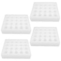 Cabilock Shatter-Proof Egg Holder with Lid, 4-Pack Portable Reusable Egg Tray for Shipping and Outdoor Storage Plastic Protector Organizer, 9.64X8.26X2.36In - size: 24.50X21.00X7.50CM