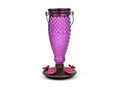 Perky-Pet Diamond Wine Top Fill Glass Hummingbird Feeder, 24 oz Capacity | Built-in Bee Guards for Outdoors, Purple Hanging Wild Bird Feeder, Easy to Clean