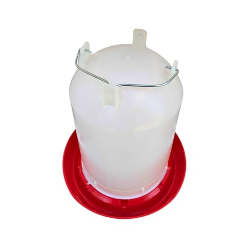 Chicken Waterer 4-Gallon Metal Handle Poultry Drinker | Large Capacity Poultry Waterer | for Chickens, Ducks, Baby Chicks, Chickens, Turkeys and More - size: 4 Gallon