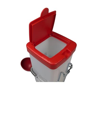 Hen's Choice™ 1L (32 oz) Drinker W/Cup, Nipple, & Wire Bracket for Poultry & Small Animals, Chick Waterer, Red - color: Red/White