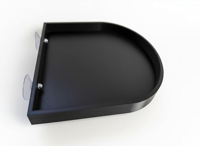 CleanPerch™ Bird Food Waste Catcher Tray with Suction Cups. Seed, Shell & Dropping Catcher with Patent-Pending Design. Easy-Clean, Low Profile (Black, 12" x 11.5" x 3.7") - color: Black, size: 12" x 11.5" x 3.7"