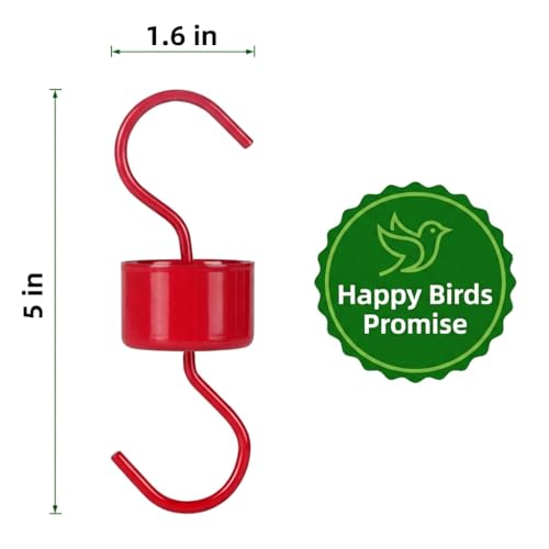 Metal Ant Moat for Hummingbird Feeders (4 Pack) | Ant Guard Hook with Leak-Proof Design, Includes 4 Cleaning Brushes, Red Hooks for Outdoor Bird Feeding Supplies - size: Standard - 0.8 FL OZ