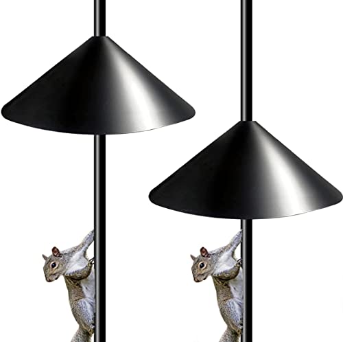 19 Inch PP Squirrel Proof Baffle for Protecting Outside Pole Bird Feeders and Bird Houses, Pole Mount Raccoon and Squirrel Guard Stopper for Shepherd Hooks - Black, 2 Pack | Raccoon and Squirrel Guard Stopper for Shepherd Hooks - style: Pole Mount 2pcs
