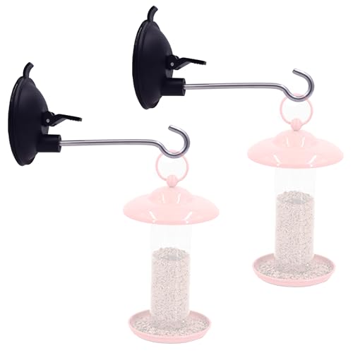 YYST Window Suction Cup Hanger - for Bird Feeders and Wind Chimes- no Feeder and Wind Chimes - 2 Pack, NOT FIT Porous Surfaces - Wood