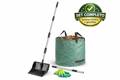 2-in-1 Chicken Poop Scooper for Coop Cleaning – Chicken Coop Scoop & Rake for Sand, Includes Gloves and Waste Bag – Ideal for Chicken Coops & Small Farm Animals (Black) - color: Black