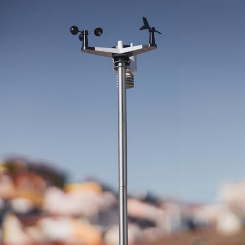 Landhoow Outdoor Weather Station Pole Mounting Kit Anemometer Mounting Pole Universal Mount Brackets for Grassland Wall Eave Roof
