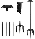 75 Inch Smart Bird Feeder Pole with 5-Prong Base, Adjustable Bird House Pole Mount Kit for Outdoors, Heavy Duty Feeder Stand for Wild Birds Watching, Black - size: 75 INCH