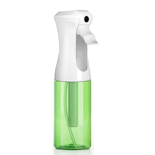 VIGOR PATH Continuous Mist Green Spray Bottle 200ml Fine Mist for Hair | Aerosol Free Reduces Hand Fatigue Salon Refillable Lightweight Cleaning - color: GREEN