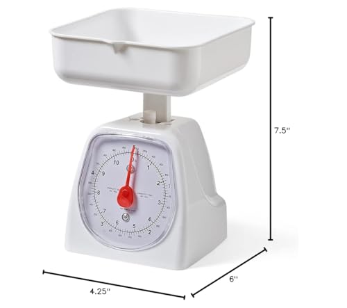 hand2mind Dual-Dial Analog Platform Scale, 5 Kg, Plastic, Kitchen, Weighing, Classroom, Elementary, Teacher Supplies