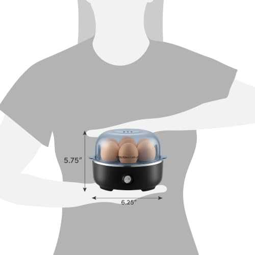 Elite Gourmet EGC115B Easy Egg Cooker, 7-Egg, BPA-Free, Classic Black | Cooks soft, medium, or hard-boiled eggs with auto shut-off - electric operation - includes measuring cup - color: Classic Black, size: 7 Egg