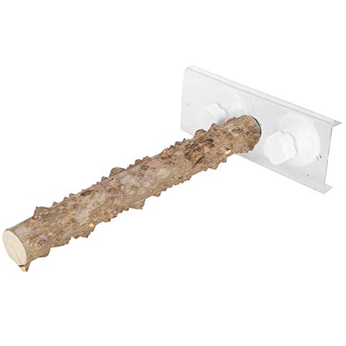Parrots Outdoor Portable Wood Perch 30CM Pet Bird Shower Standing Rod with Suction Cup
