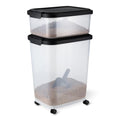 Amazon Basics Pet Food Storage Container Set, 30lbs and 10lbs with Scoop, for Dogs and Cats - size: 30lbs+10lbs