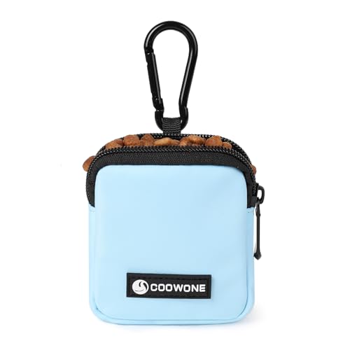 Dog Treat Pouch Pocket Sized Pet Puppy Training Pouch for Dog Training Behavior Aids, Waterproof Nylon Fabric Dog Poop Bag Holder, Hands Free Dog Walking Bag with Metal Carabiner (Blue) - color: Blue
