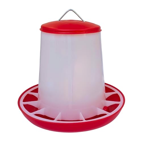 Chicken Waterer and Feeder Set | 3/4 Gallon Poultry Drinker and 5 Pound Chicken Feeder Combo | for Chickens, Ducks, Turkeys, Ducklings, Quail, Baby Chicks and More - size: 5 Pound Feeder and 3/4 Gallon Drinker