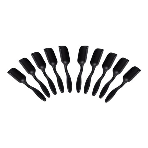 10Pcs NINGDAN Mini Shovel,Plastic Mini Gardening Shovel Spoons Soil Scoops,Cultivation Digging Transplanting Tools for Succulents Potted Flowers,Milk Powder/Coffee Beans Scoops (All Black) - color: All black