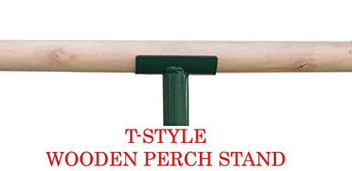 Large 23" Play T-Stand Perch Metal Base Parrot Bird Cage Amazon African Grey Macaw Cockatoo (23", Green) - color: Green