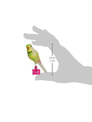 Penn-Plax (BA509 Acrylic Bird Figure, Small Size on Spring | Easily attaches to cage | Give Your Bird a new Friend