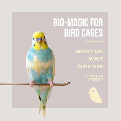 Natural Rapport Bird Cage Cleaner, Plant-Based Poop Remover, 2pk 32 oz | Plant-based enzymes & probiotics, no harsh chemicals - Removes bird waste & odor - For all bird owners - size: 32 Ounce (Pack of 2)