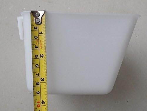 Cage Cups 1/2 Gallon / 64 fl oz Hanging Feed & Water Cage Cups for Chicken, Gamefowl, Poultry, Quail, Pheasant (8, White) - color: White