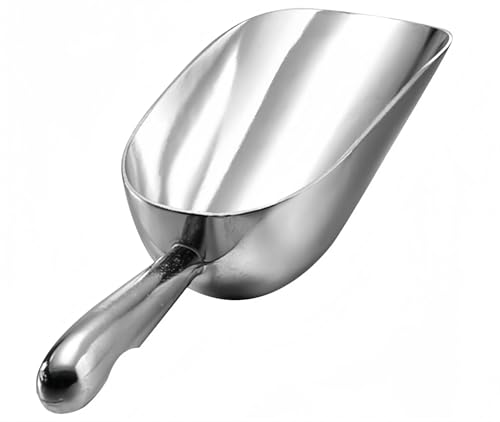 HORNO 12oz Silver Cast Aluminum Shovel Scoops-1pcs | Ideal for Ice Cube, Coffee Bean, Food, Candy, Flour, Dry Goods ,Spice.