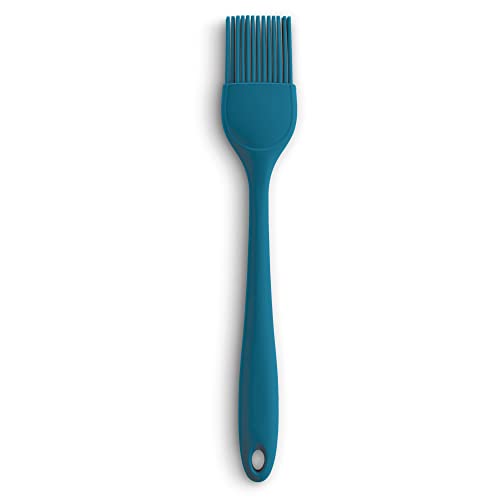 Mrs. Anderson’s Baking Silicone Basting Brush, Non-Stick, Heat Safe, Shed-Proof Bristles, Turquoise, 1.75-Inches, For Butter, Egg Wash, Glaze, And Baking Prep - color: Turquoise, size: 10.75-Inch, Brush