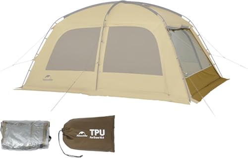 Naturehike Dune Hot Tent with Stove Jack, 117 sq ft 4 Seasons Camping Tent, 2-4 Person Waterproof Large Tent for Family, Car Camping, Picnic, Fishing, 6 Person - color: Dune10.9-TPU Door