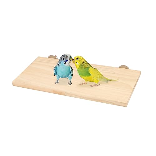 Wontee Bird Perch Stand Wooden Platform for Cockatiels Conures Rats Gerbils Chinchillas Squirrels (S) - size: S