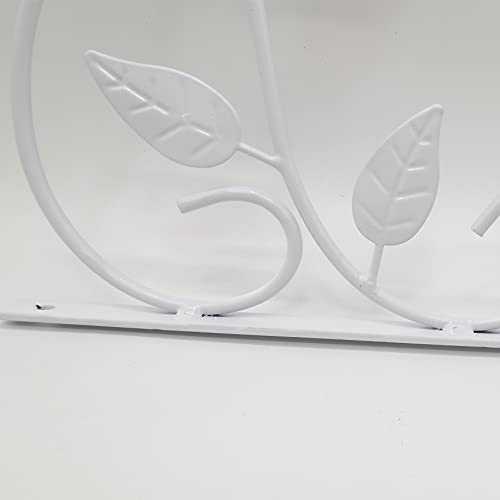 RONYOUNG 4PCS Hanging Plant Bracket 12in Metal Wrought Iron Planter Hooks Wall Mounted Decorative Hanger Hook for Hanging Indoor Outdoor Planter Flower Pot Bird Feeder Wind Chime Lanterns (White)