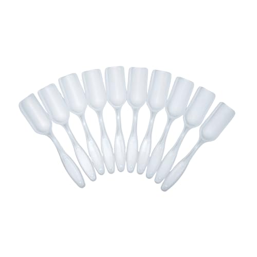 10Pcs NINGDAN Mini Shovel,Plastic Mini Gardening Shovel Spoons Soil Scoops,Cultivation Digging Transplanting Tools for Succulents Potted Flowers,Milk Powder/Coffee Beans Scoops (All Transparent) - color: All Transparent