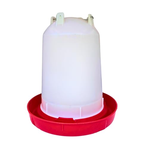 Chicken Waterer 4-Gallon Metal Handle Poultry Drinker | Large Capacity Poultry Waterer | for Chickens, Ducks, Baby Chicks, Chickens, Turkeys and More - size: 4 Gallon