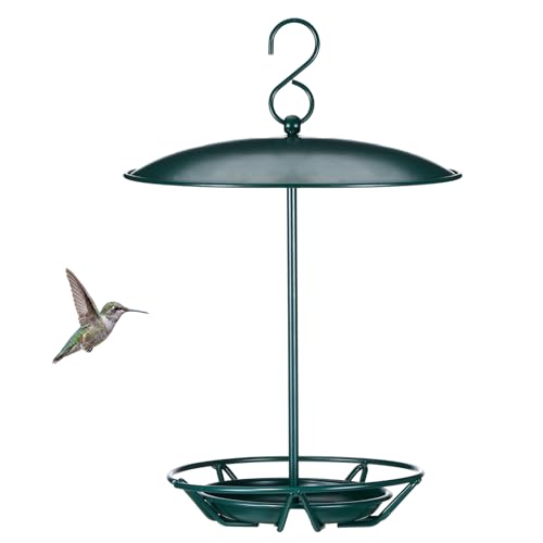 1 Pack Cylinder Bird Feeder Outdoor Seed Cake Feeder Hanging Metal Suet Cake Holder Backyard Wild Bird Feeding Feeders for Outdoors Garden(Dark Green) - color: Dark Green