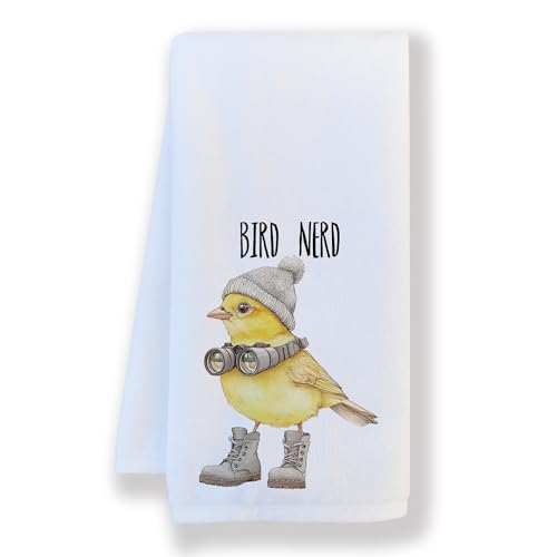 Funny Bird Nerd Kitchen Towels–Upgraded Fabric, Birds Lover Watcher Gift Dish Tea Towels for Kitchen, Birding Gifts Decorative Hand Towels for Bathroom Decor, 16x24 Inch - color: Upgraded Cotton Towel - Bird Nerd