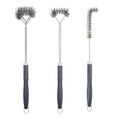 SUNRISE Fryer Brush with Long Handle (Stainless Steel with Plastic Handle, L, Single, and Double Brush) - color: Stainless Steel With Plastic Handle, size: L, Single, and Double Brush