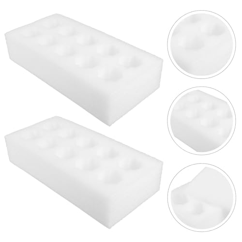 Cabilock 6 Sets Egg Protection Egg Tray Containers 10-Cell Shipping Egg Tray Egg Protector Egg Storage Holders Foam Egg Carrying Packing Tray White - size: 25.00X11.70X7.50CM